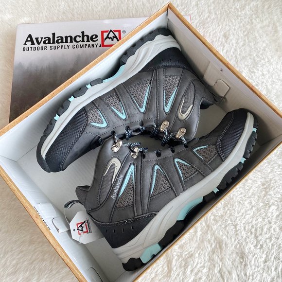 Avalanche Ridge Women's Breathable Hiking Boots, Speed-lace, Gray/Blue, Size 8 - Picture 10 of 10